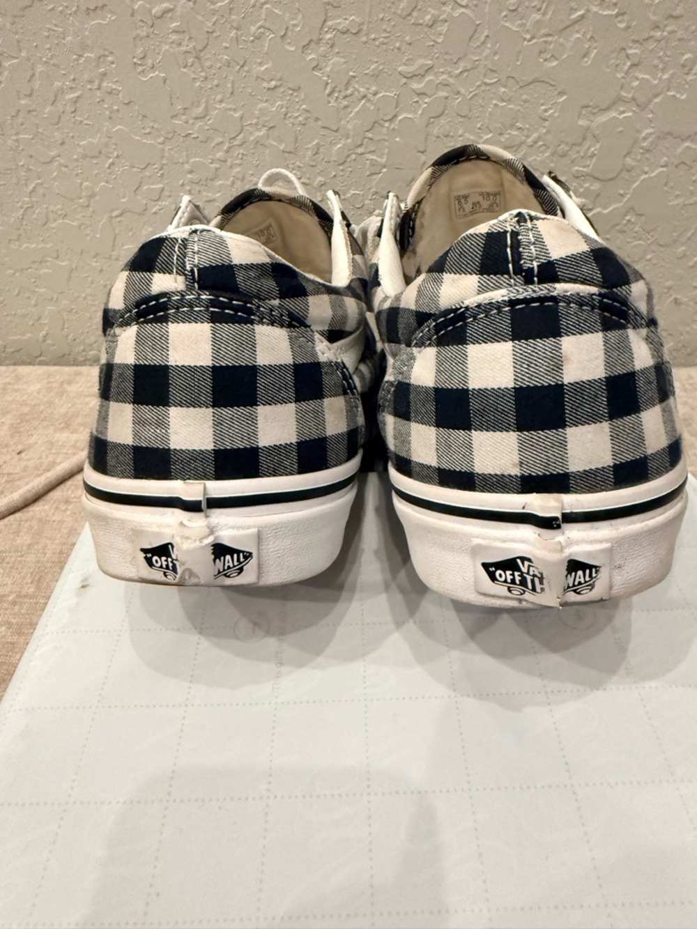 Vans Black & White Gingham Old Skool Sneakers - Picture 4 of 5